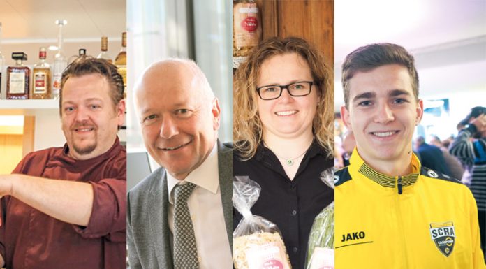 Menschen v.l.: Denis Aleksic, Christian Ertl, Herta Schmidle, Valentino Müller